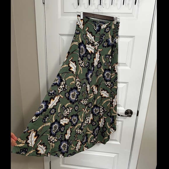 Oneill Ambrosio Skirt Green Floral High-Low Maxi Skirt Size Small - Picture 5 of 9